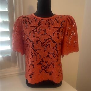 Express Rust Color Lace Blouse